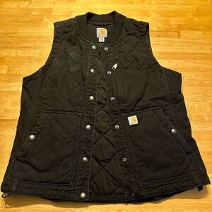 Carhartt Woman’s Medium Rugged Flex Canvas Insulated RibCollar Vest Used-LikeNew
